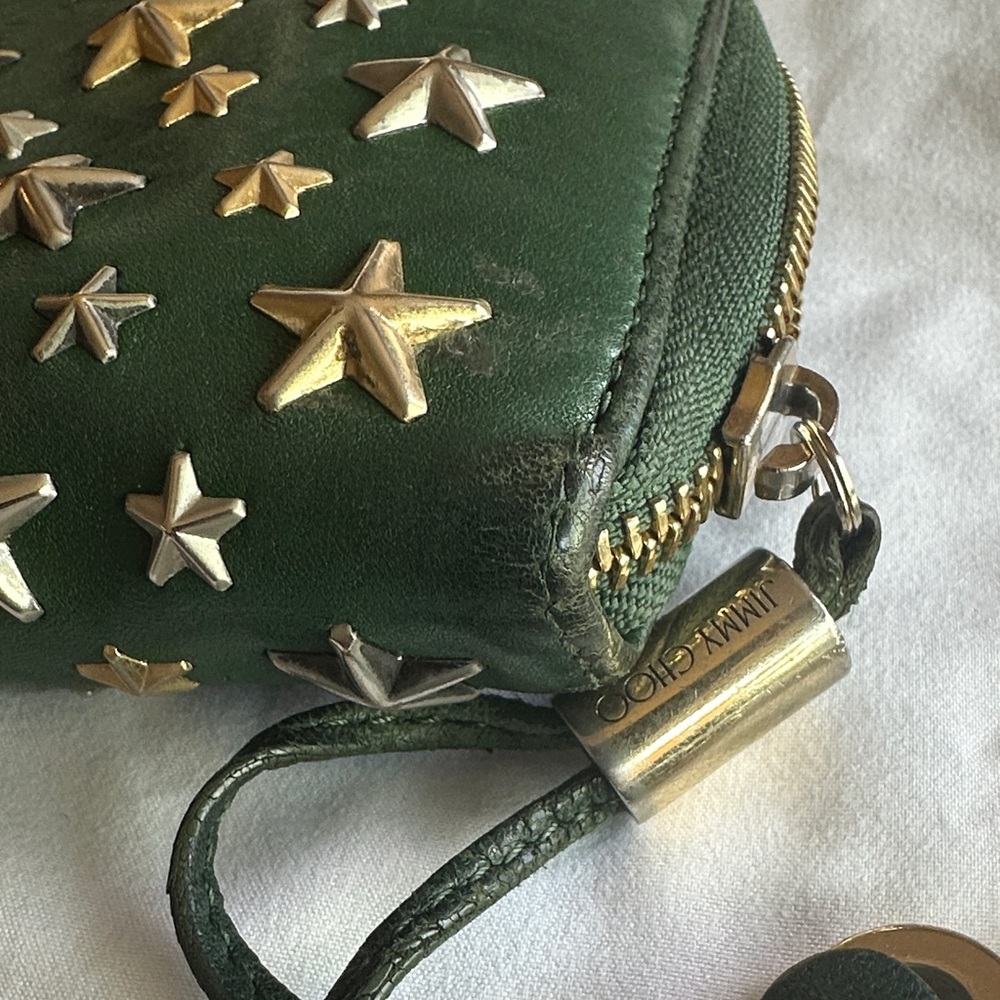 Jimmy Choo Forest Green Wallet with Star Studs - Picture 9 of 9